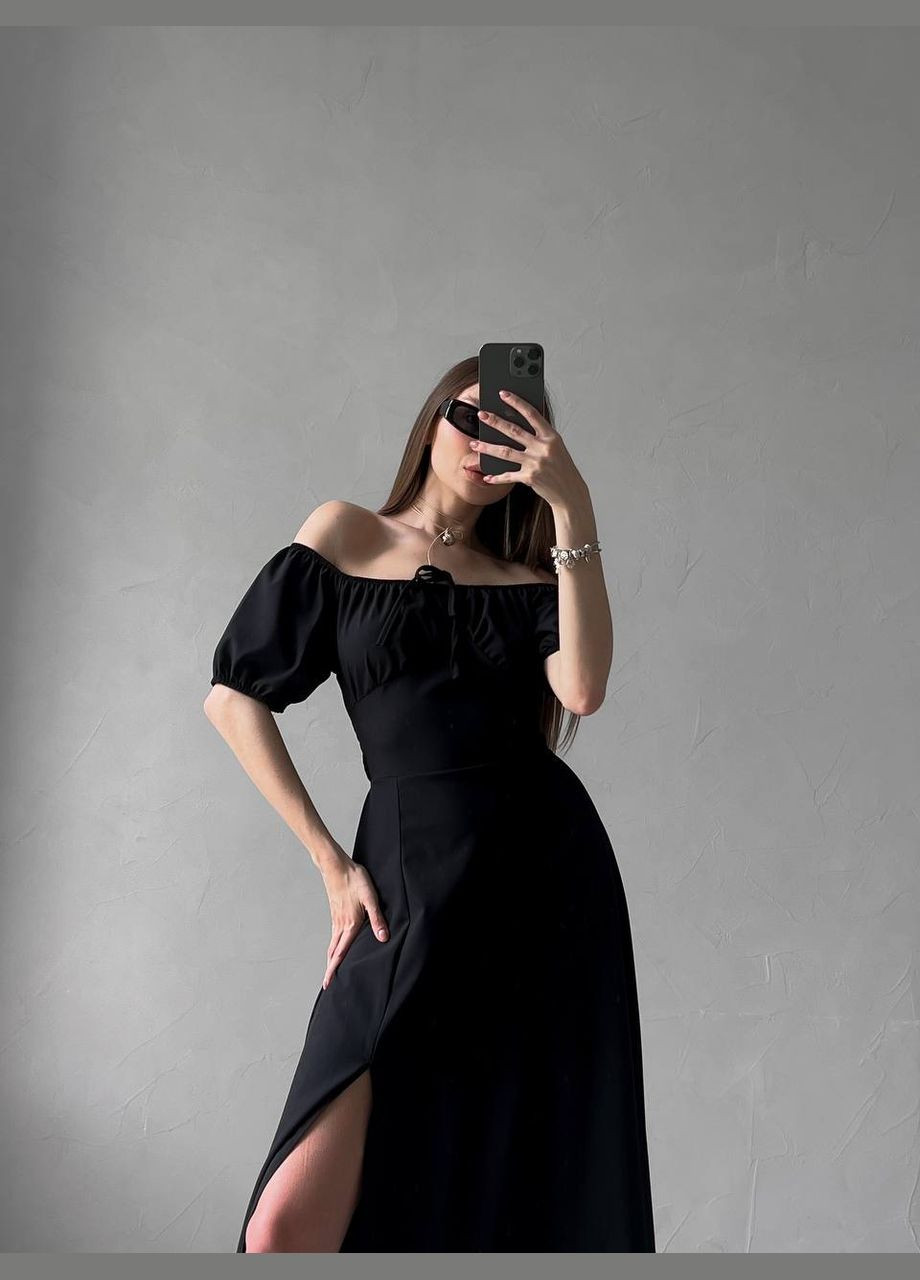 Черное кэжуал платье N.Family однотонное