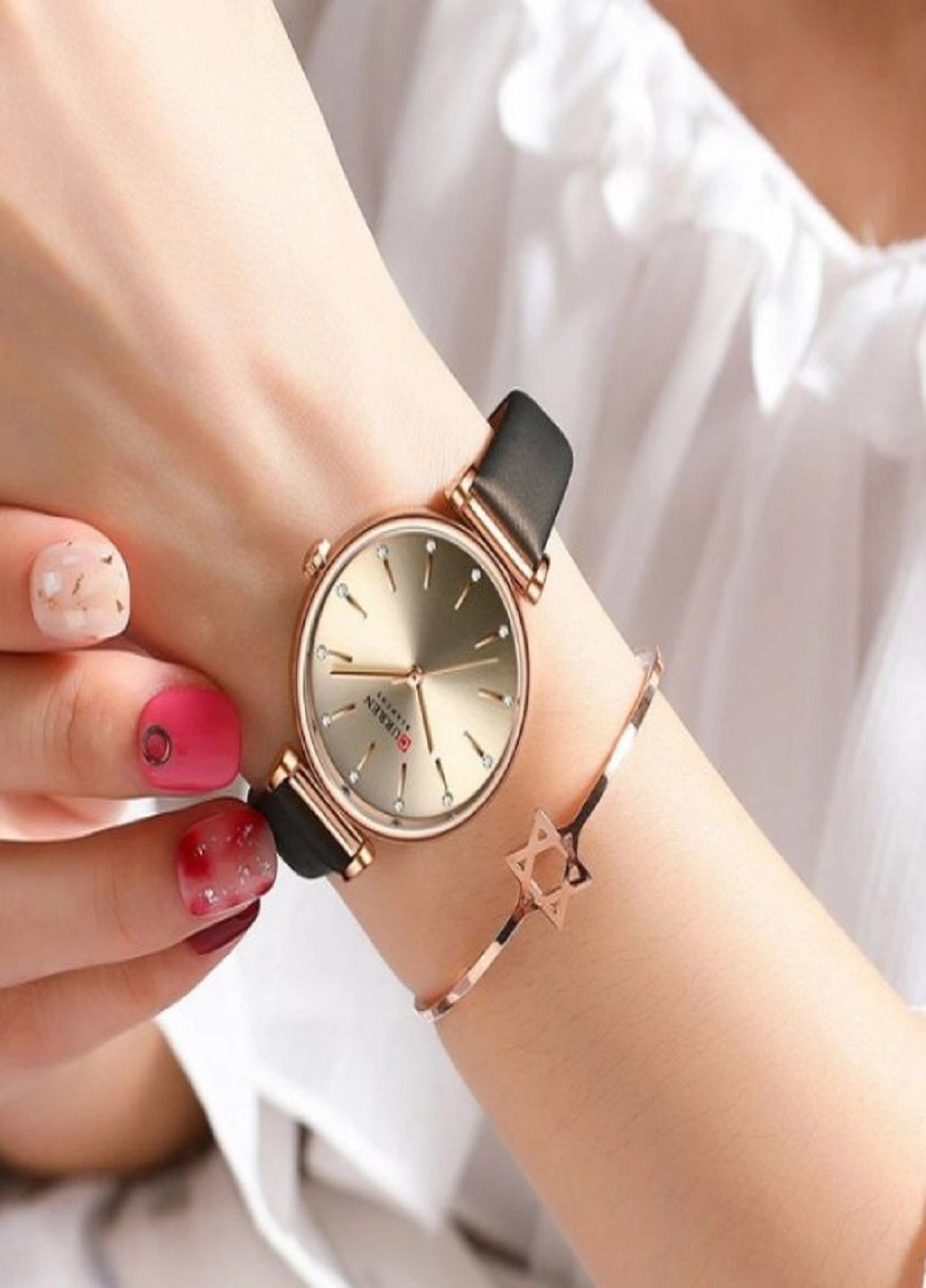 Жіночий наручний годинник Grass Brown кварцевий механізм Коричневий Curren (304390993)