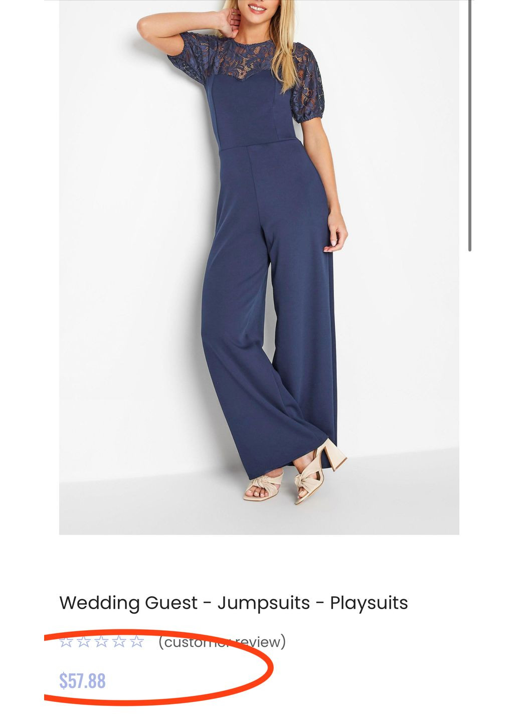 Комбинезон брючный с кружевом No Brand синий