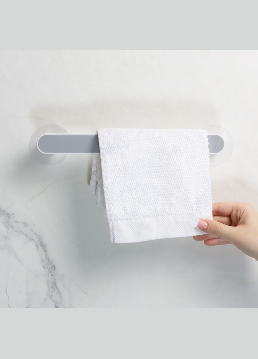 Держатель для полотенец MVM BP-29 клеящийся Бело-серый (BP-29 WHITE/GRAY) МВМ (365280858)