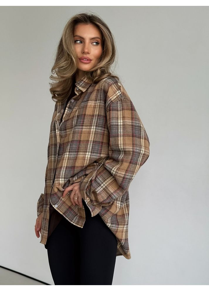 Светло-коричневая повседневный рубашка milirud