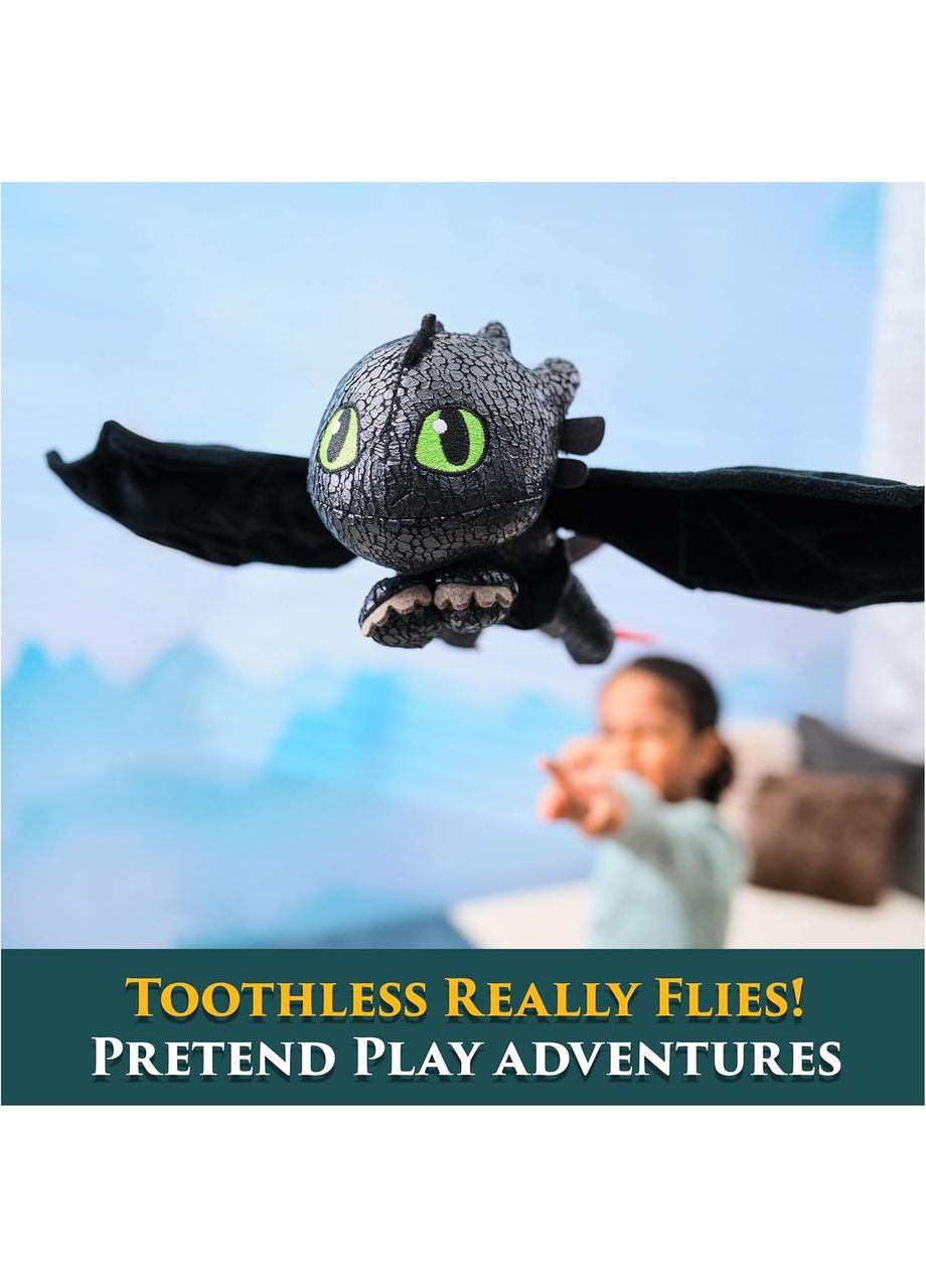Мягкая игрушка Дракон Беззубик запускается в воздух 30см Как укротить дракона Dreamworks Dragons Toothless 6072913 Spin Master (372012442)