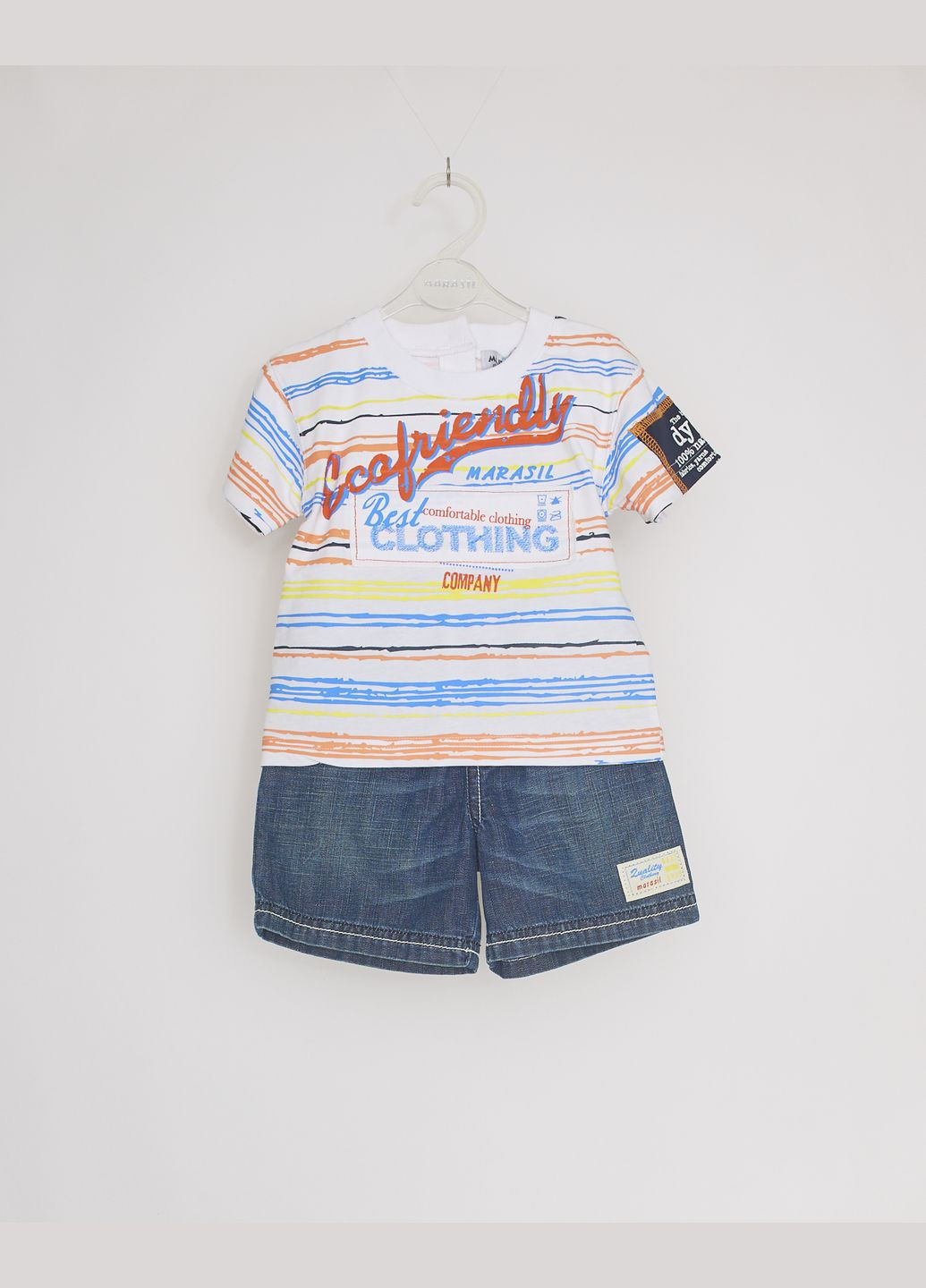 Оранжевый летний комплект(футболка+шорты) Marasil