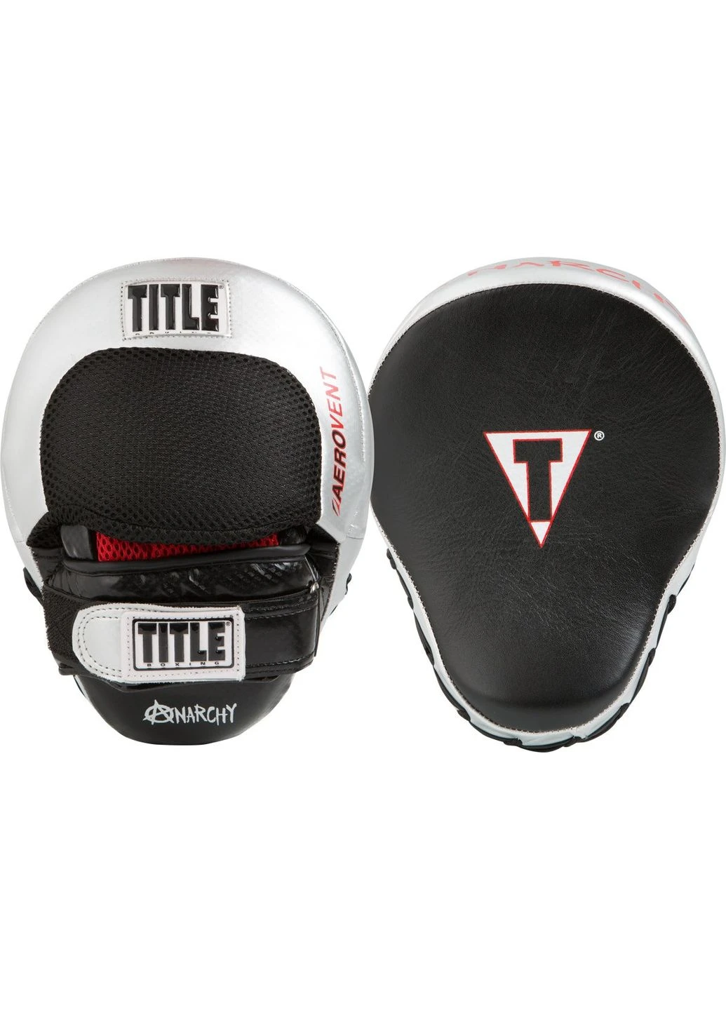Лапи боксерські Boxing Aerovent Anarchy Punch Mitts Black/Silver Title Boxing (395014444)