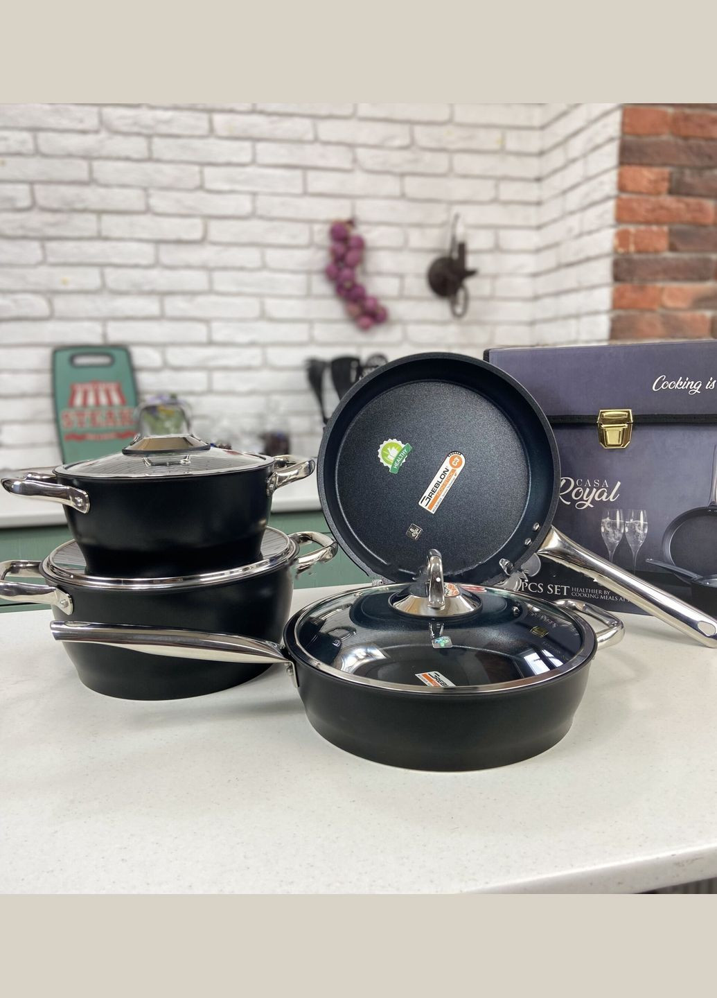 Набір посуду 7 предметів Greblon Diamond Pro Pearl P-UKR2010 Casa Royal (336023940)