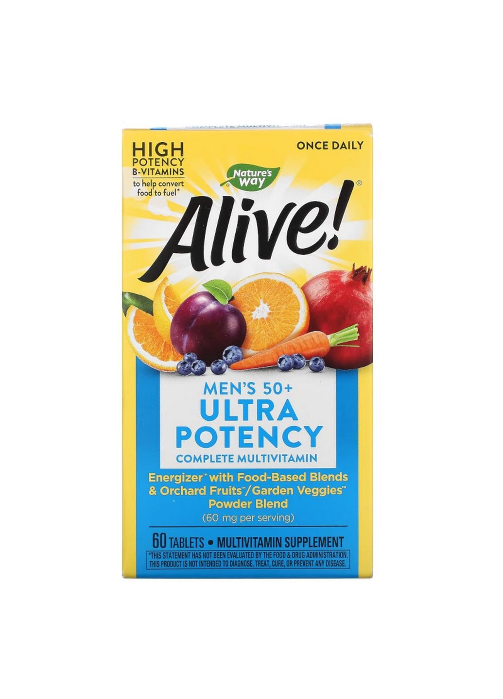 Вітаміни та мінерали Alive! Once Daily Men's 50+ Ultra Potency, 60 таблеток Nature's Way (293480990)