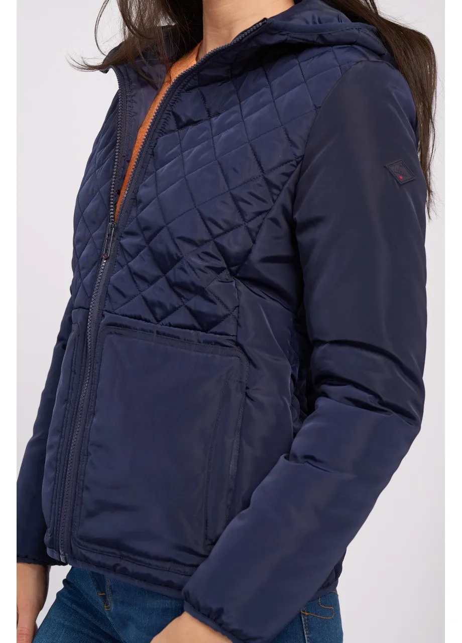 Синяя демисезонная женская куртка из экокожи a-line, голубая, укороченная, 42/s Lee Cooper