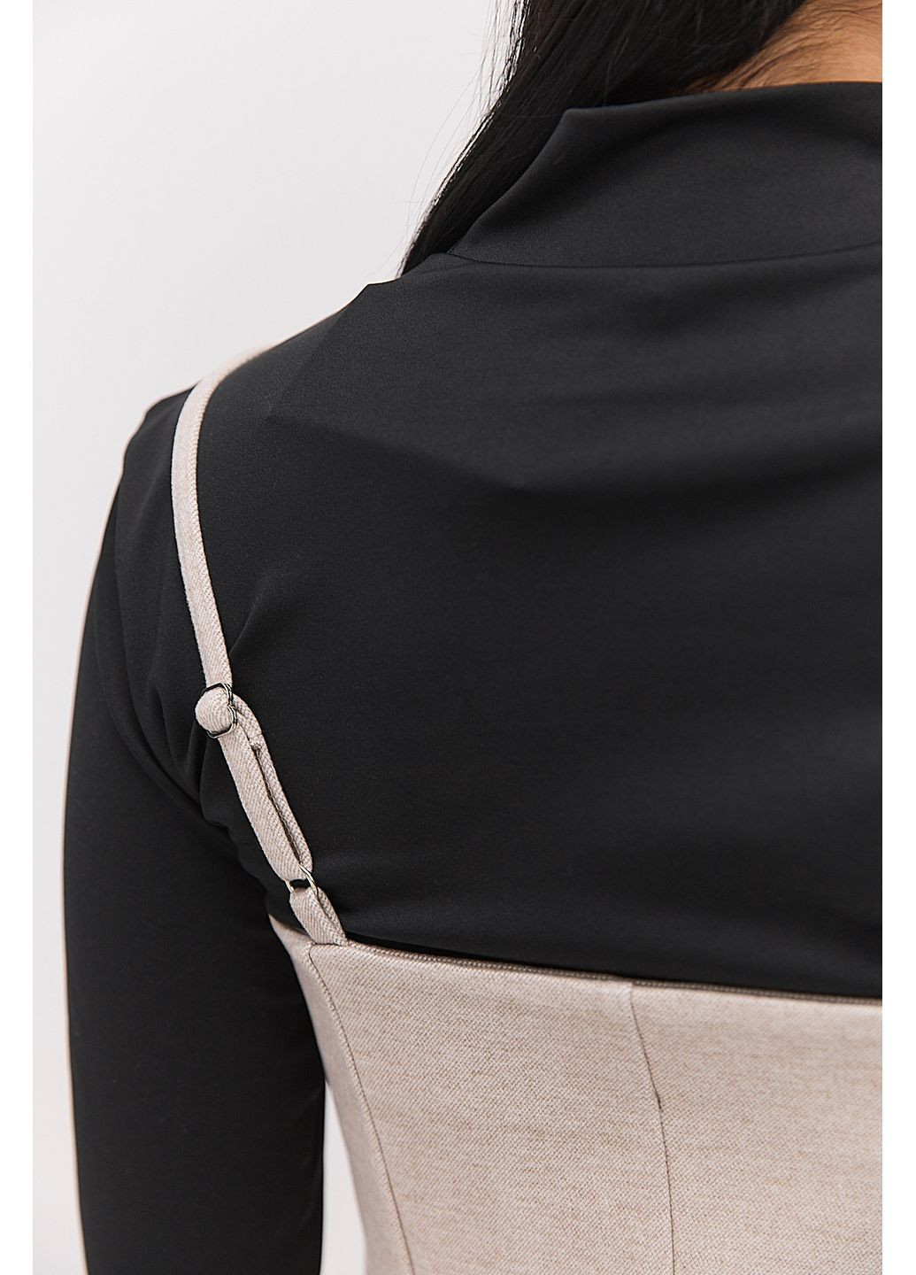 Бежевое женский теплый сарафан на молнии серый меланж Arjen