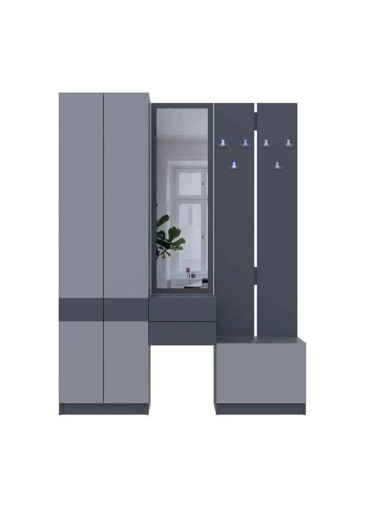 Прихожая Сола (модульная - 3 элемента) / Серая 165х40х215 (DRS-011752) Doros (361998870)