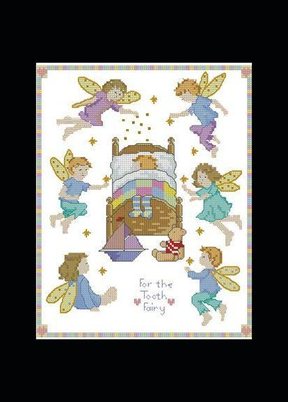 Набор для вышивки крестиком. Размер: 22*18 см. Метрика с феечками Лоскуток (315361013)