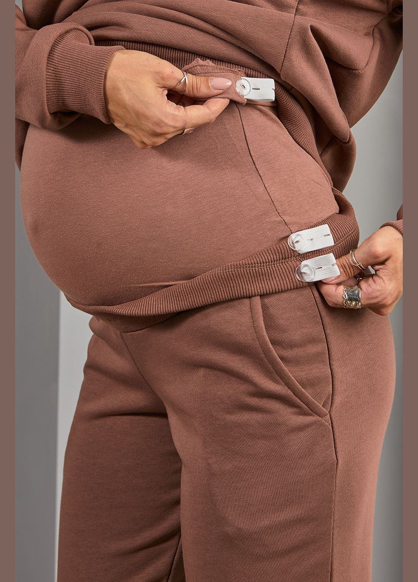 Спортивные штаны - джогеры для беременных кофейного цвета тринитка Юла мама (302648587)