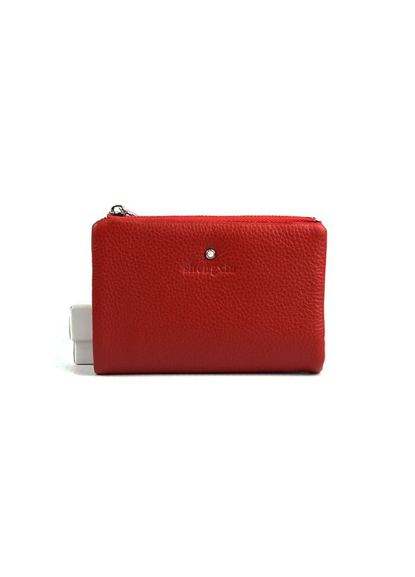 Маленький жіночий червоний складаний шкіряний гаманець портмоне на магніті No Brand (305834013)