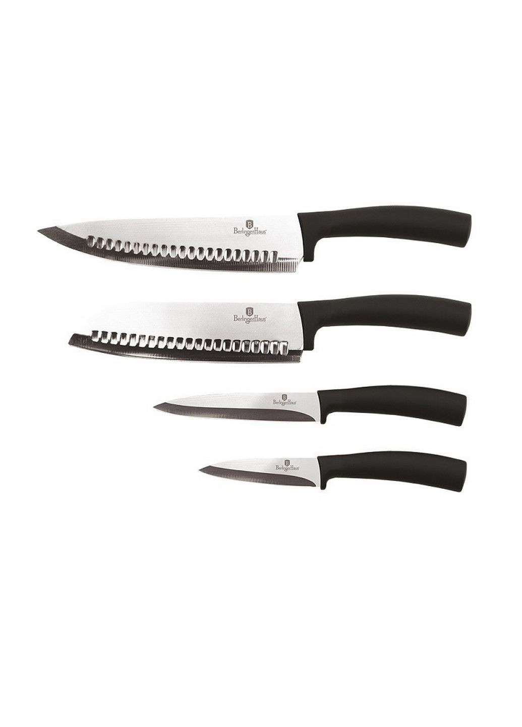 Набір ножів Black Silver Collection 4 предмети Berlinger Haus сірий,