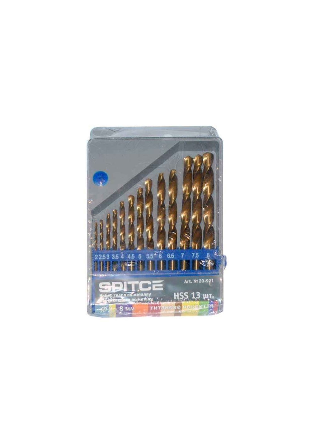 Набор сверл d=2–8мм 13шт по металлу титан 20-921 SPITCE (357224308)