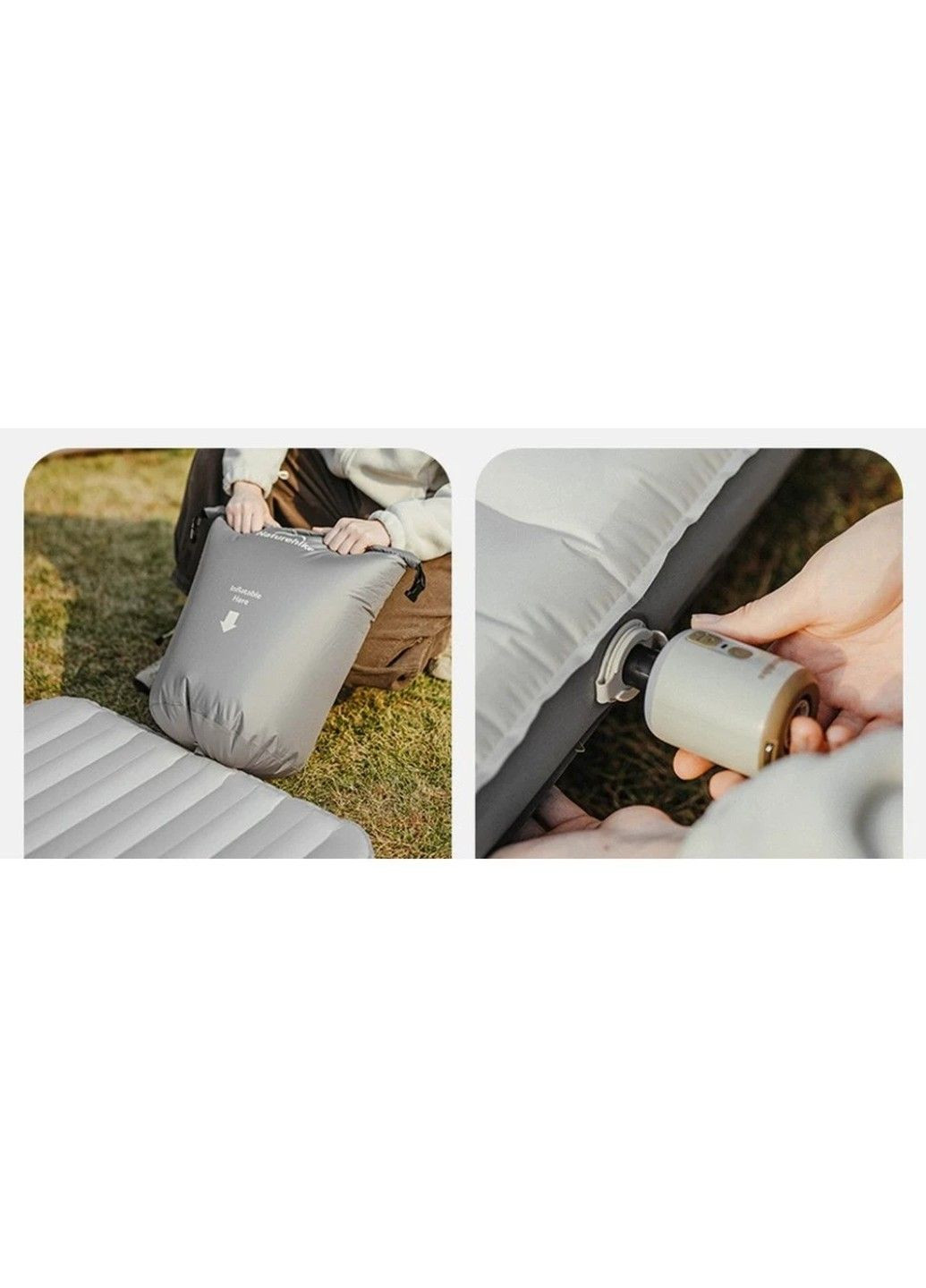 Матрас надувной одинарный CNK2450WS034, 95 мм, с мешком для надувания, коричневый Naturehike (370666320)