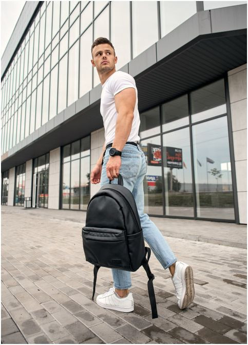 Рюкзак мужской из экокожи Zard LST Черный Sambag (301871797)