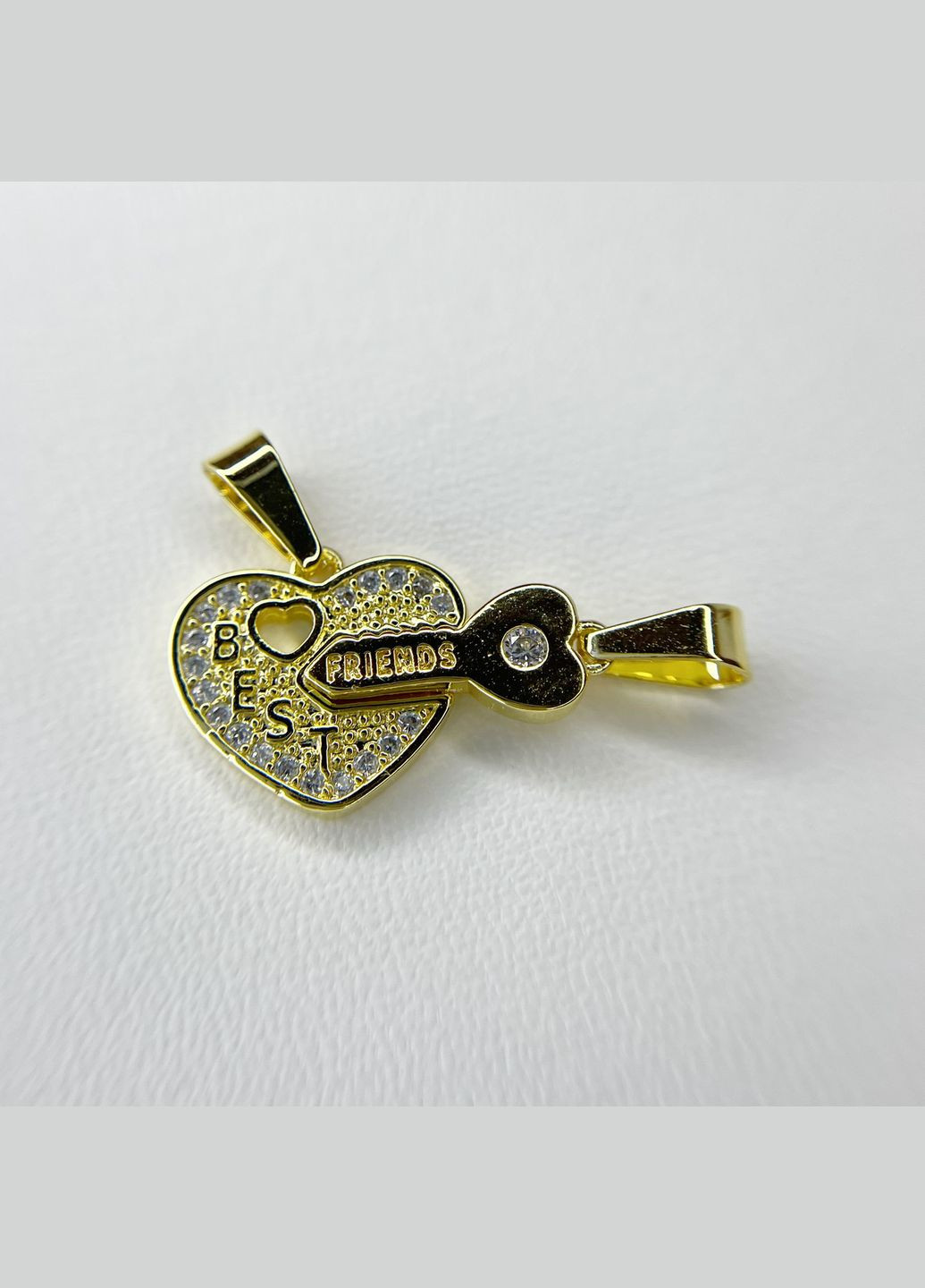 Ювелирная бижутерия сплав Кулон гипоаллергенный подвеска сердце 12,2 x 13.2 мм и ключ 13.5 x 6 мм K18025 Finding (328943328)