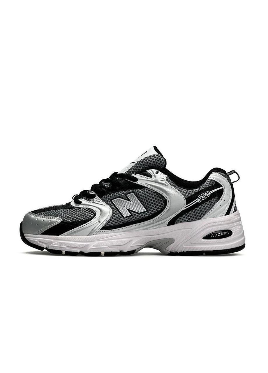 Серые летние кроссовки мужские new balance No Brand 530 White Grey Black Silver Premium