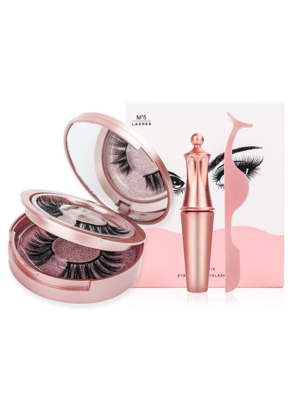 Набор многоразовые ресницы ДВЕ модели + магнитная подводка + пинцет Magnetic Lashes (366668462)