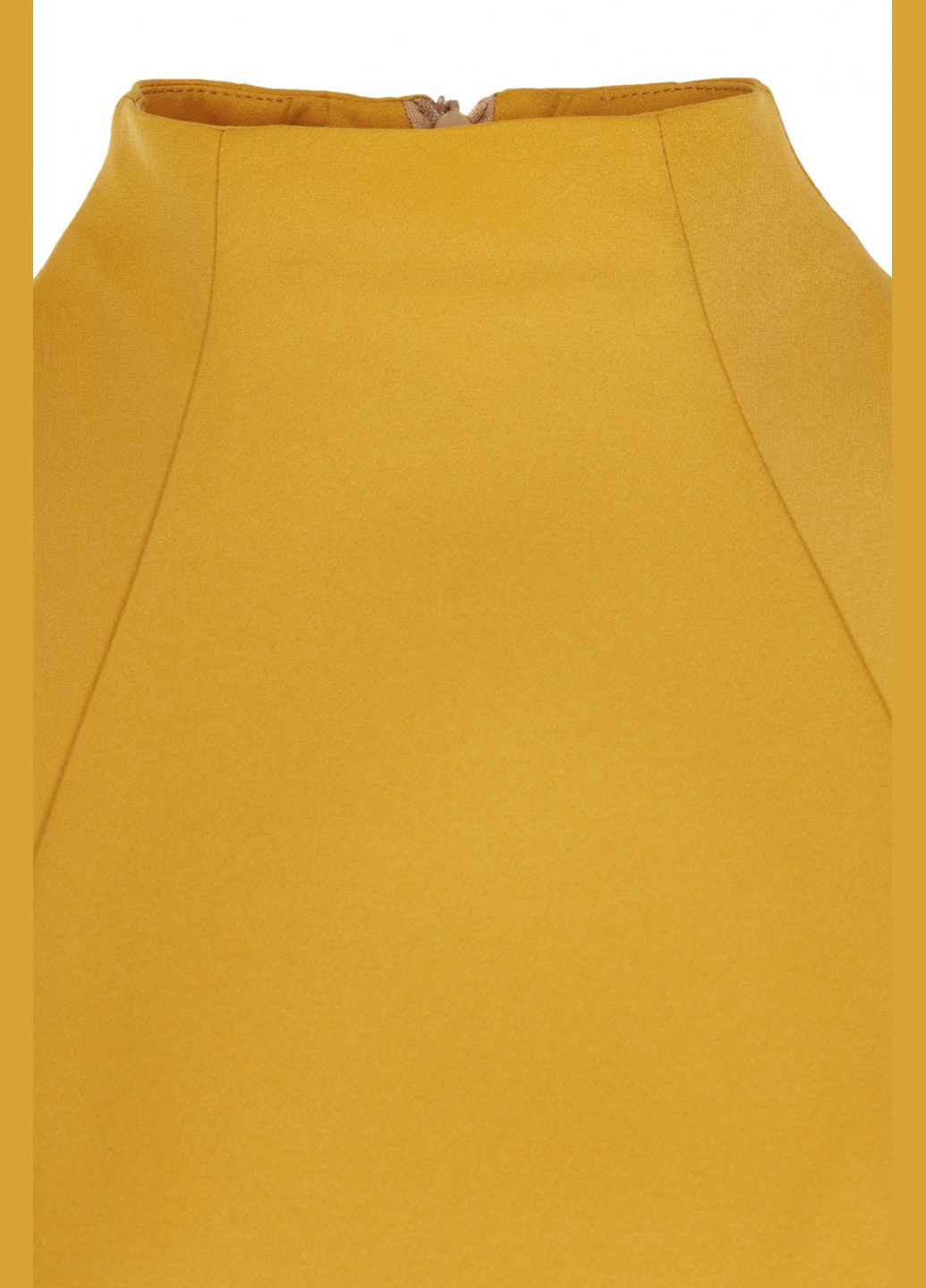 Горчичное повседневный платье со стойкой (ll205120089) LadyLike