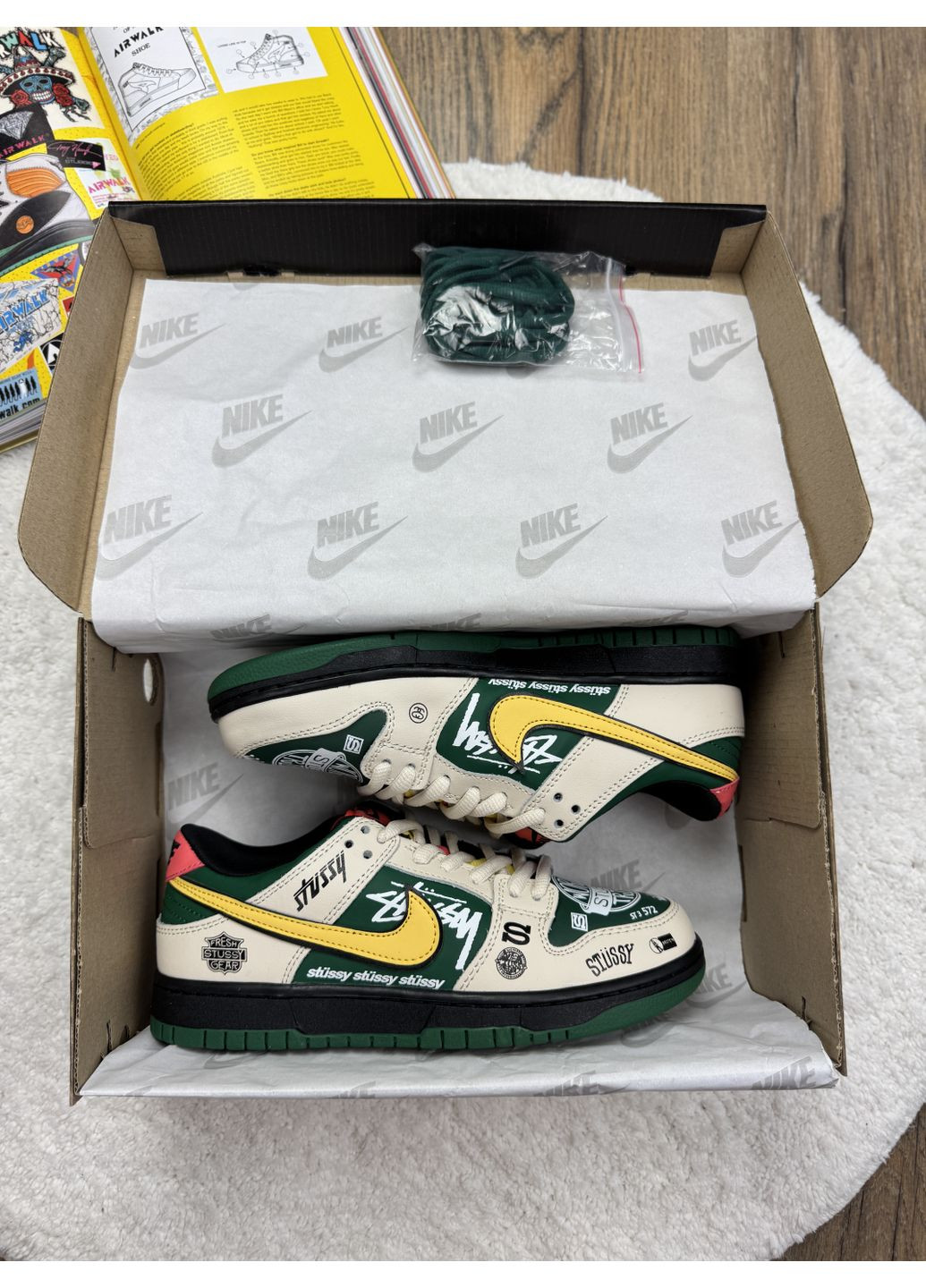 Комбіновані Осінні кросівки чоловічі nike sb dunk low x stussy bmw m3 найк сб данк No Brand