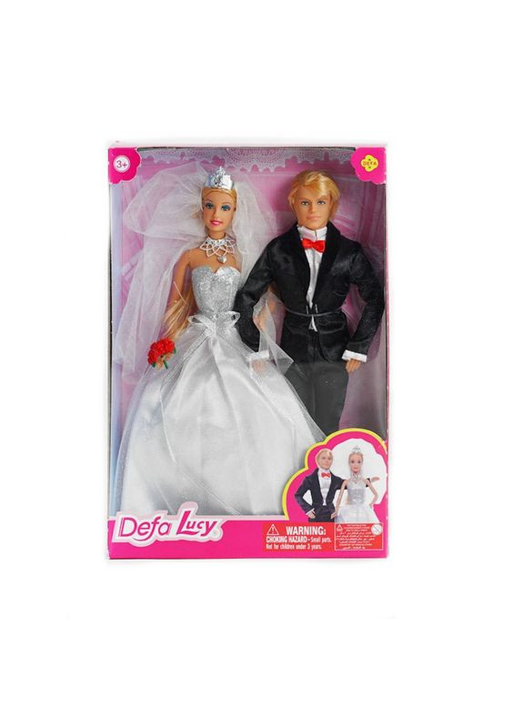 Набор шарнирных кукол 8305 Жених и Невеста с аксессуарами для детей в возрасте 3 лет и старше, Defa Lucy (325881470)