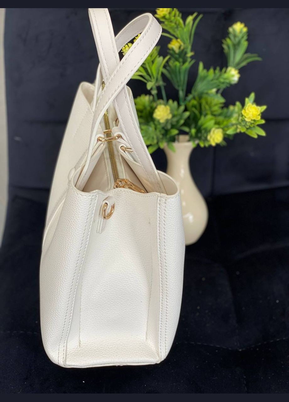 Жіноча брутальна сумка шопер із еко-шкіри молочного кольору 32499 Fashion (338187989)