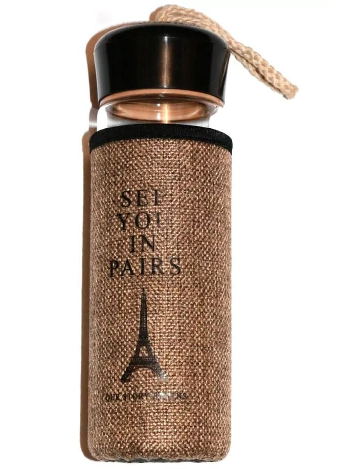 Дизайнерская Бутылка "See You in Paris" 0,42л из Боросиликатного Стекла с Чехлом Для Горячих Напитков (4029339) Clefers (300694723)