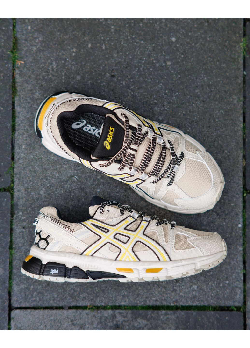 Кроссовки женские Asics No Brand Gel Kahana 8 Beige Gold Black бежевые демисезоны (372653288)