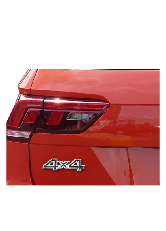 Емблема напис 4х4 для червона + хром 108х33 мм металева (на скотчі) Jeep (369610307)