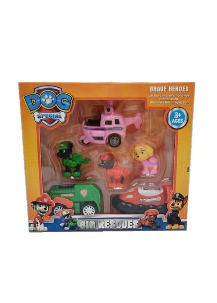 Набір машинок та героїв "Щенячий Патруль" XS801, в коробці (6971597800752) Рожевий No Brand (371761290)