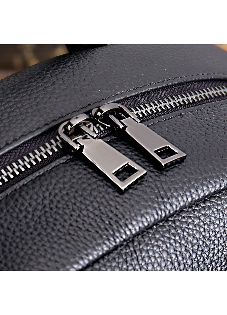 Рюкзак мужской кожаный с качественной фурнитурой Qvant 131419-117 - Черный Tiding Чоловічі шкіряні рюкзаки (366889760)