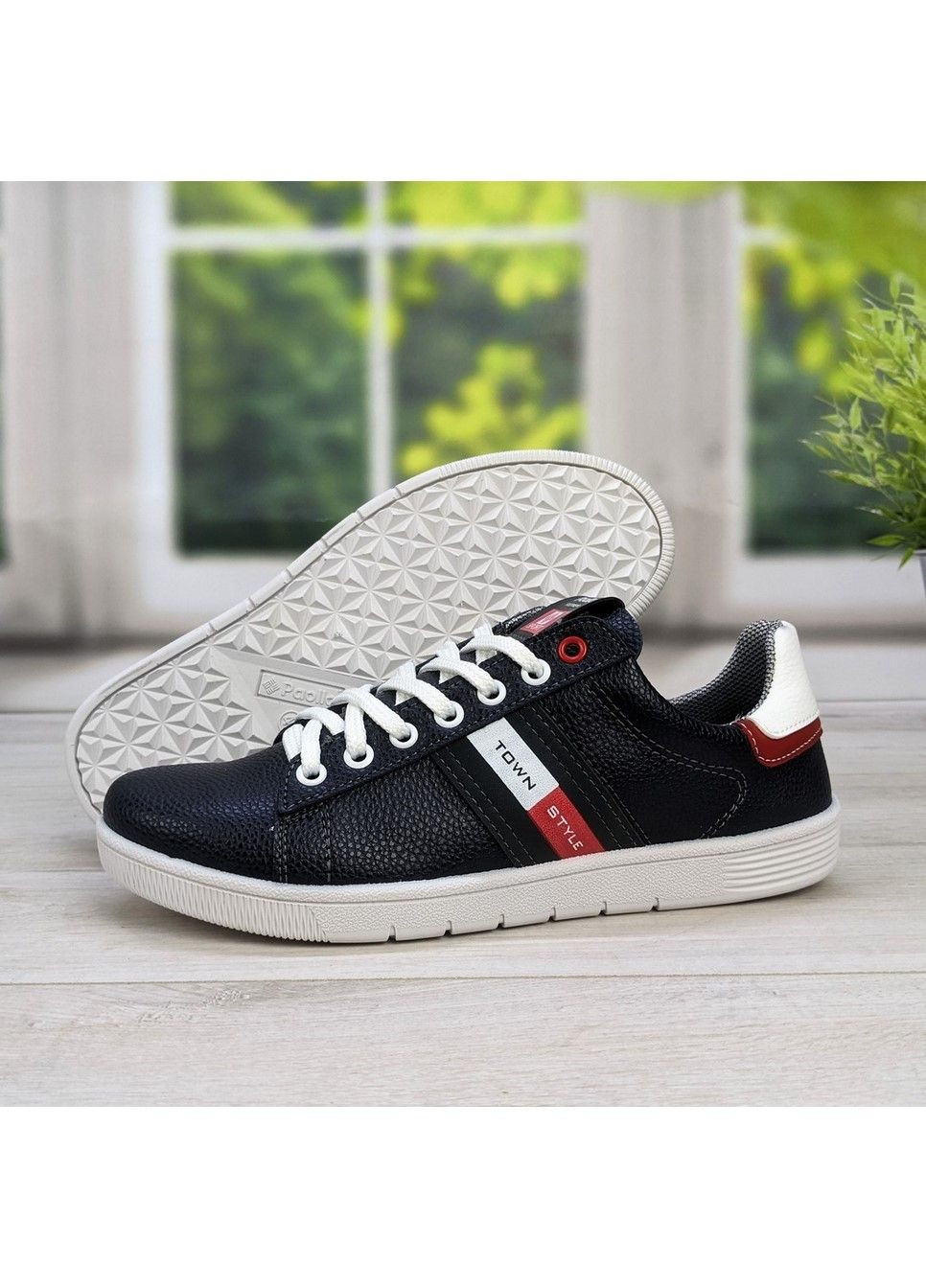 Синие демисезонные кроссовки мужские демисезонные эко-кожа Paolla