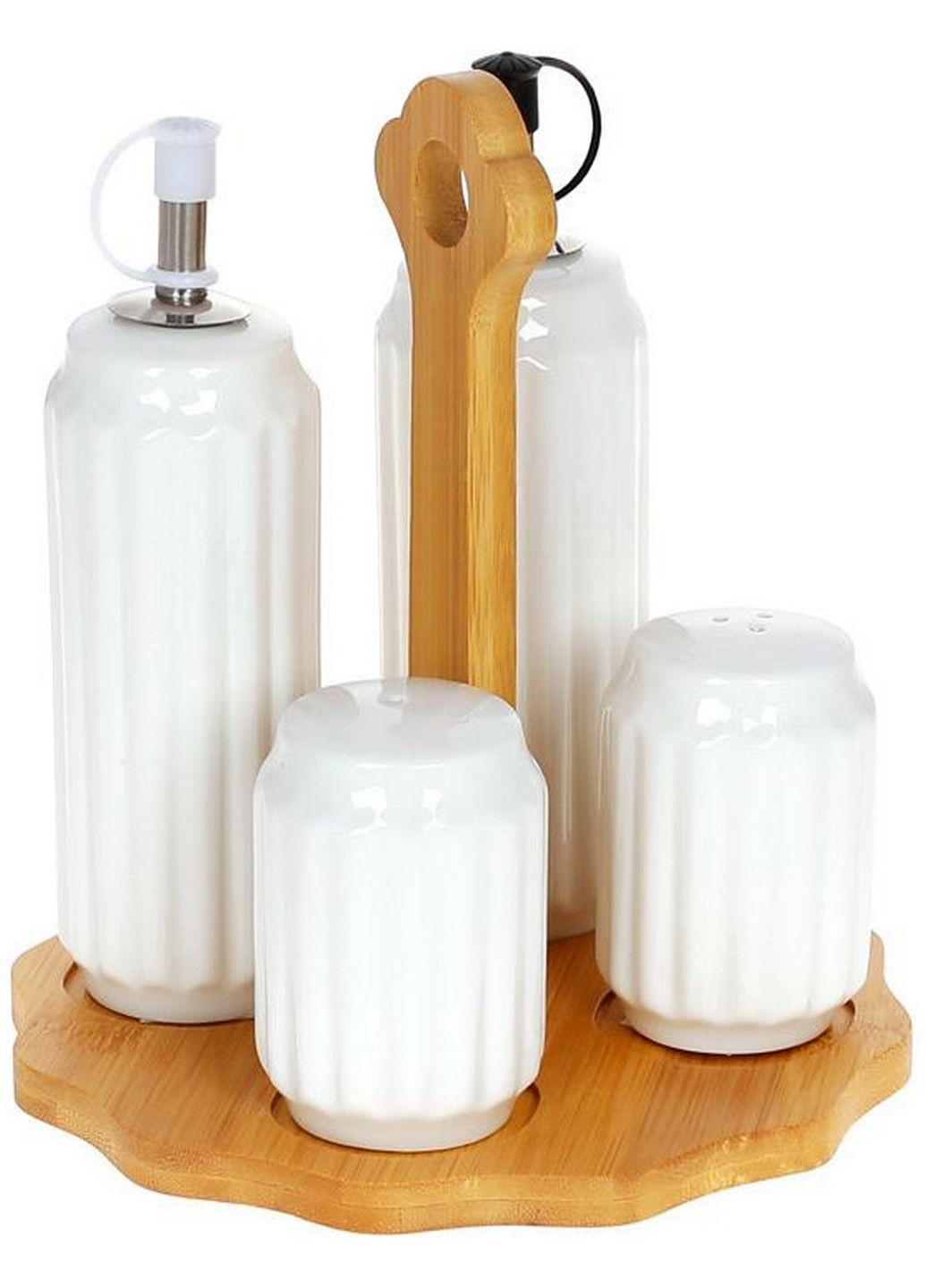 Набір для спецій nouvelle home naturel 4 предмети: олія/оцет, сіль/перець на підставці Bona (282589951)