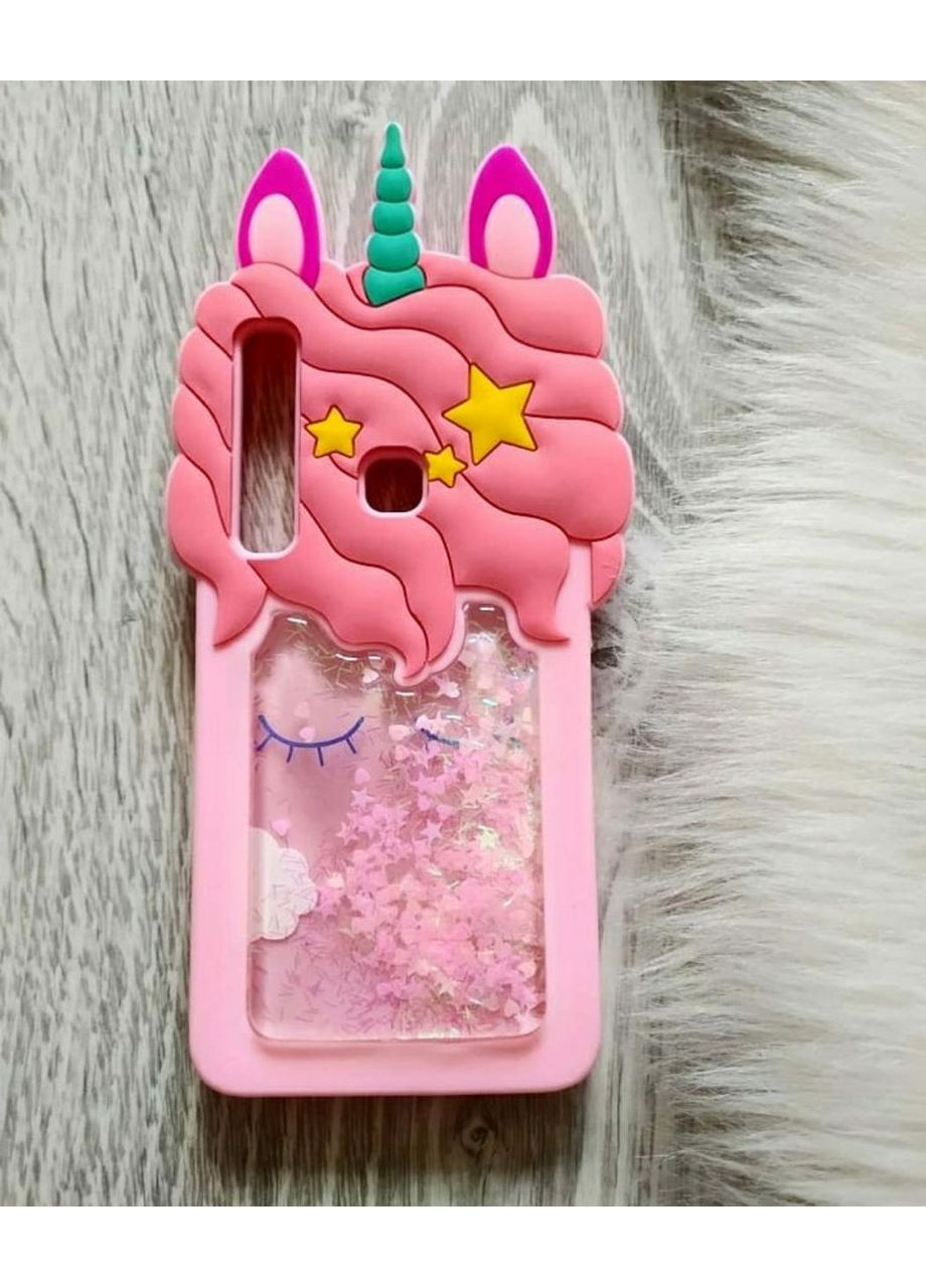 Чохол на Galaxy А9 2018 A920F Єдиноріг рожевий з блискітками силіконовий 3d Samsung (360896414)