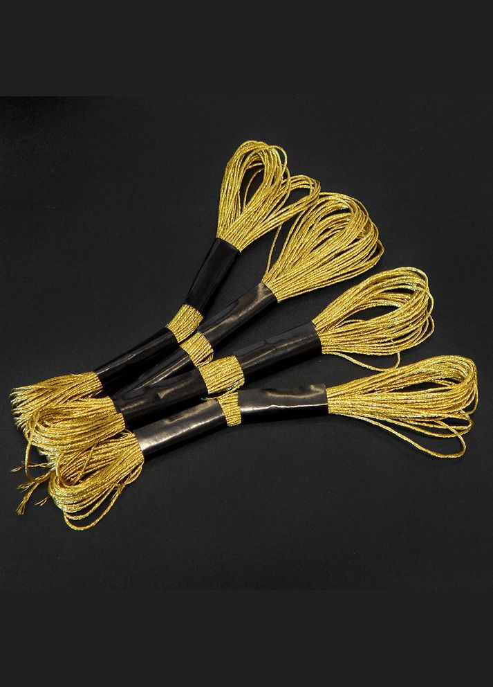 Нитки муліне для вишивки, металізовані, золото, 8 м No Brand (340484560)