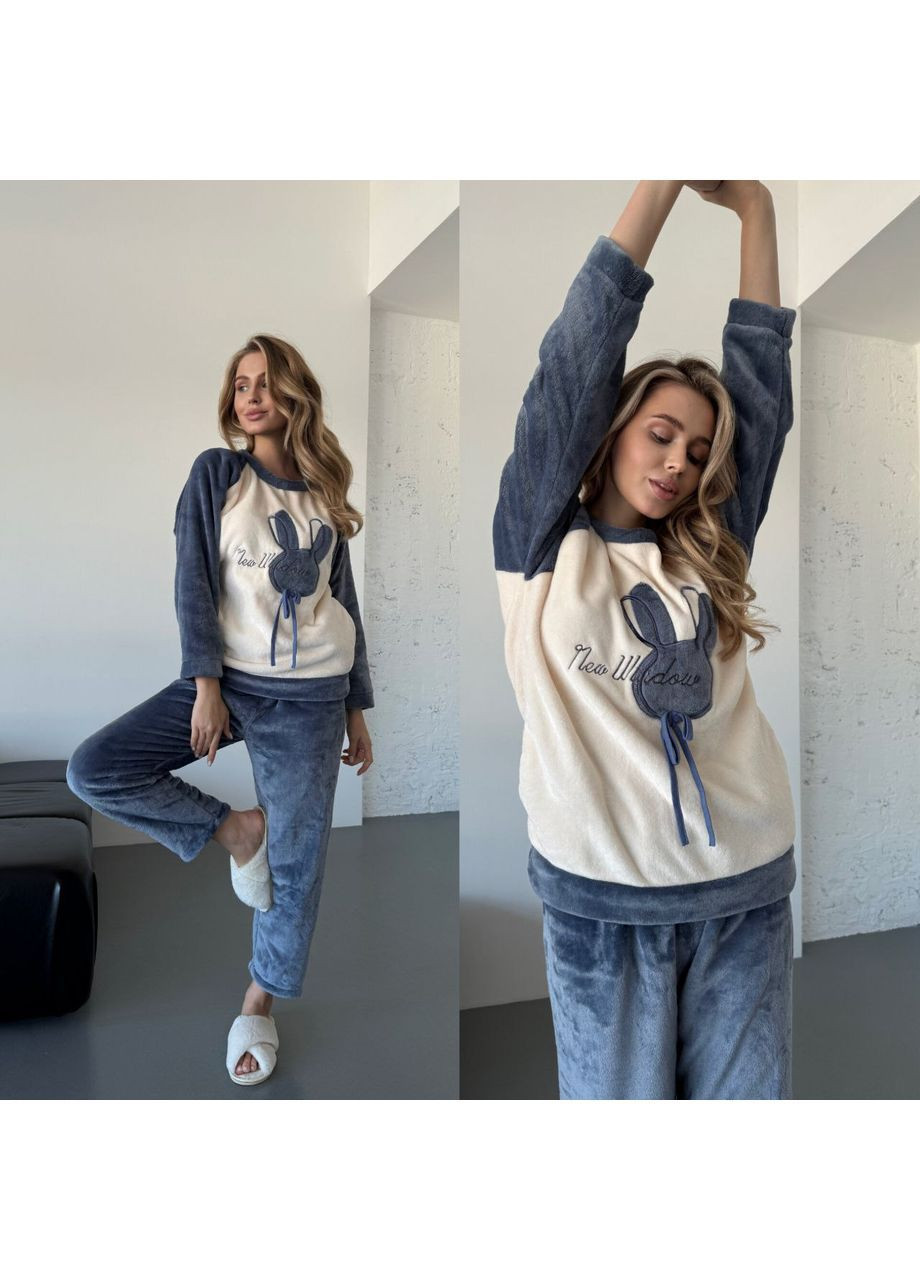 Синяя женская махровая пижама Osoblyva