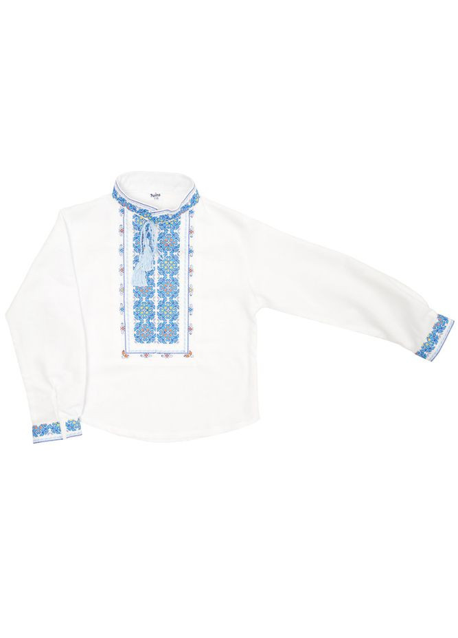 Біла вишиванка для хлопчика волинська, р.116, білий з синім () Twins 88OT-V116-09