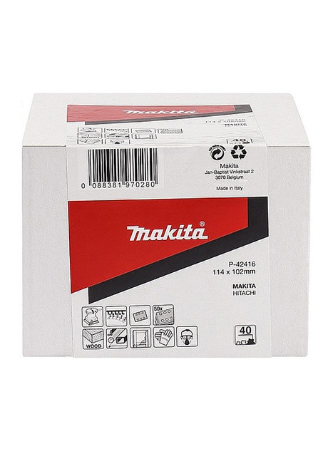 Набір шліфувального паперу P-42416 (114х102 мм, 6 отворів, К40, 50 шт) шліфпапір шліфлисти (6964) Makita (295043949)