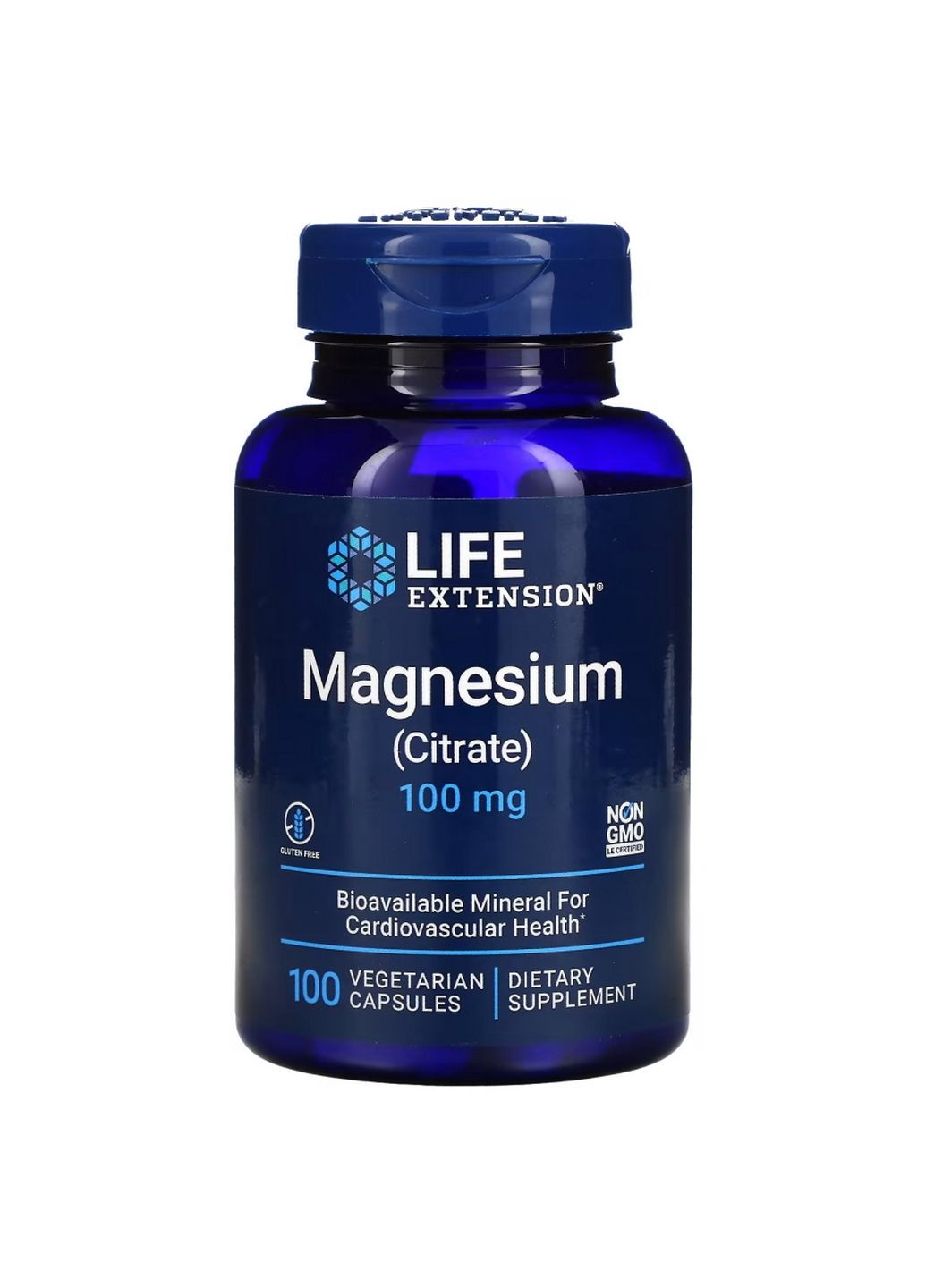 Вітаміни та мінерали Magnesium Citrate 100 mg, 100 вегакапсул Life Extension (293338041)