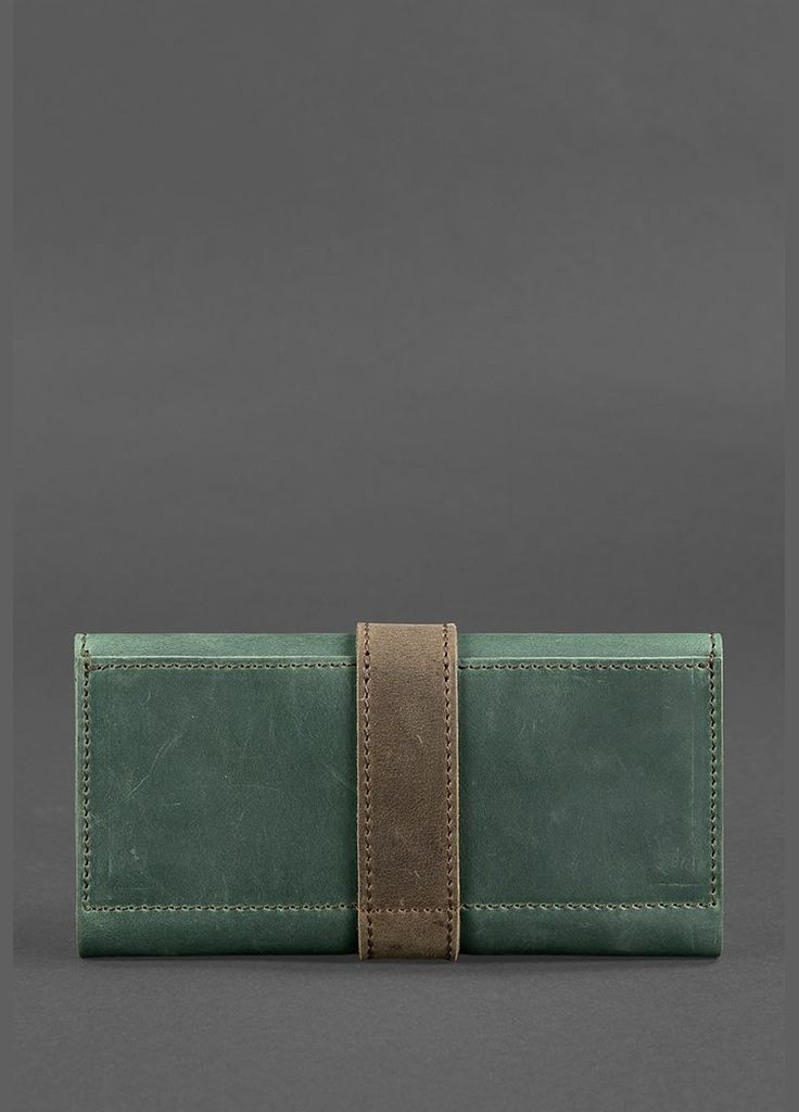 Шкіряне жіноче портмоне 3.0 зелене з коричневим (A-026120) BlankNote (328444913)