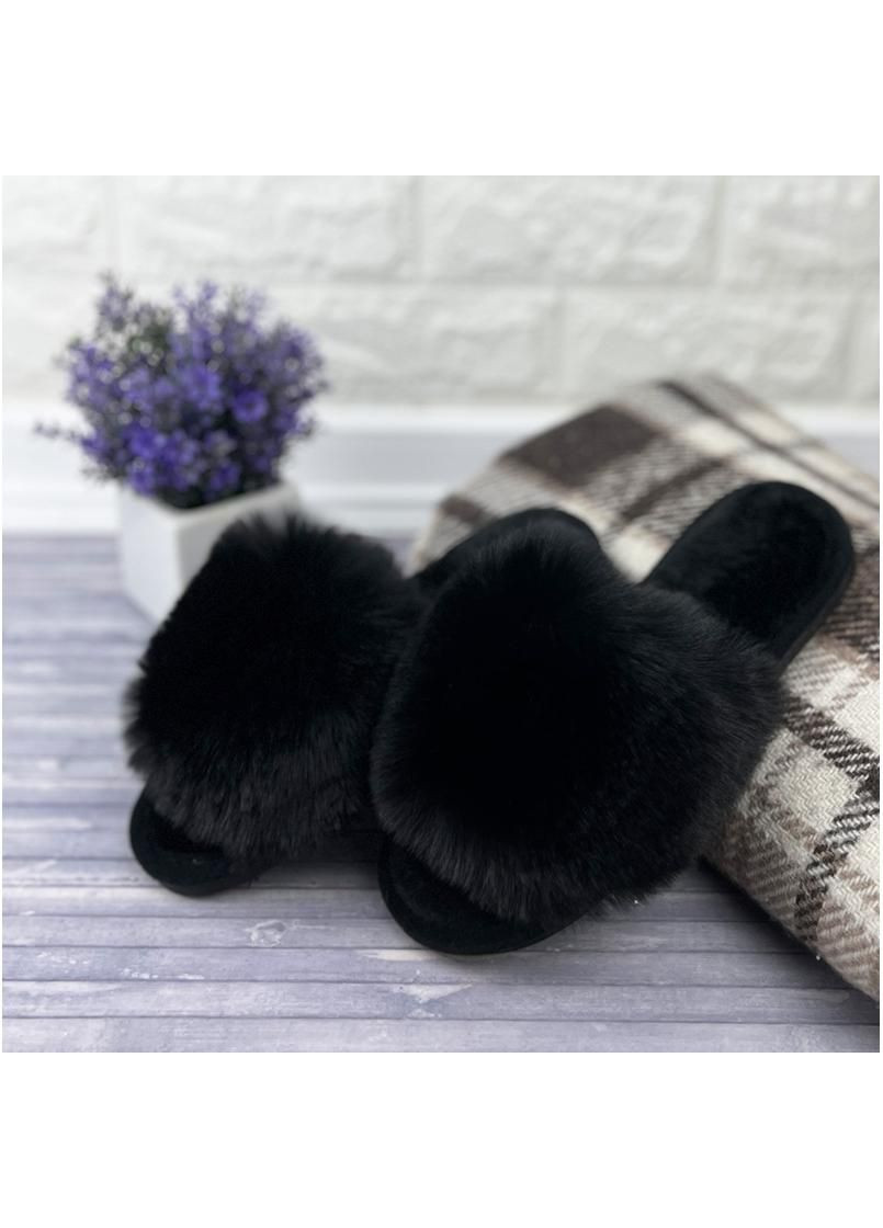 Тапочки кімнатні жіночі пухнасті Е-006098-1 Чорні Sanlin (298414439)