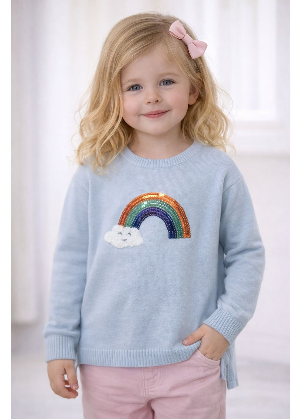 Голубой джемпер детский свитер для девочки . германия джемпер Lupilu