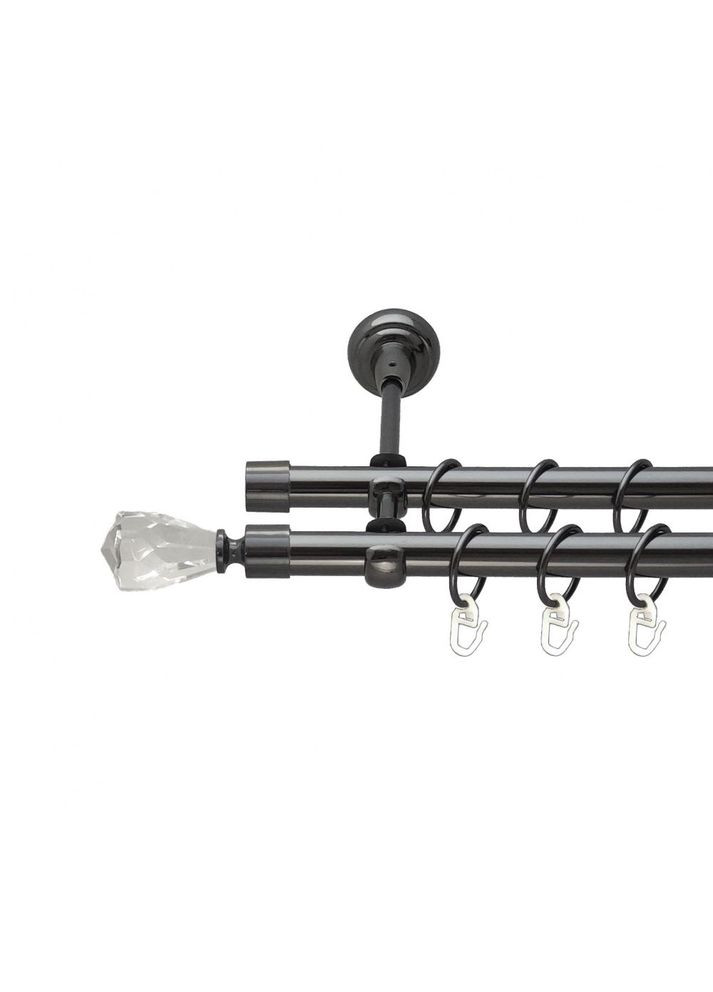 Карниз Лучетта металевий дворядний відкритий гладка труба Онікс 19\19 мм 200 см (00-00014942) ORVIT (300280550)