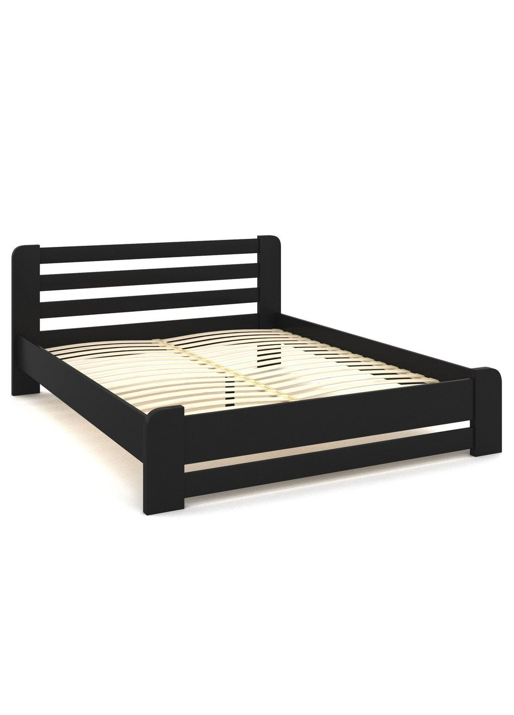 Ліжко Монтана бук 140х200 чорний лак Fagus (303724120)