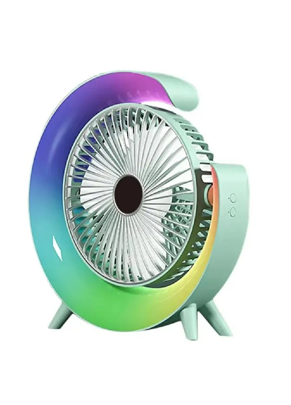 Міні вентилятор настільний акумуляторний від USB електронний зі світлодіодним підсвічуванням 235х235х50 мм (477444-Prob) Зелений Unbranded (297364831)