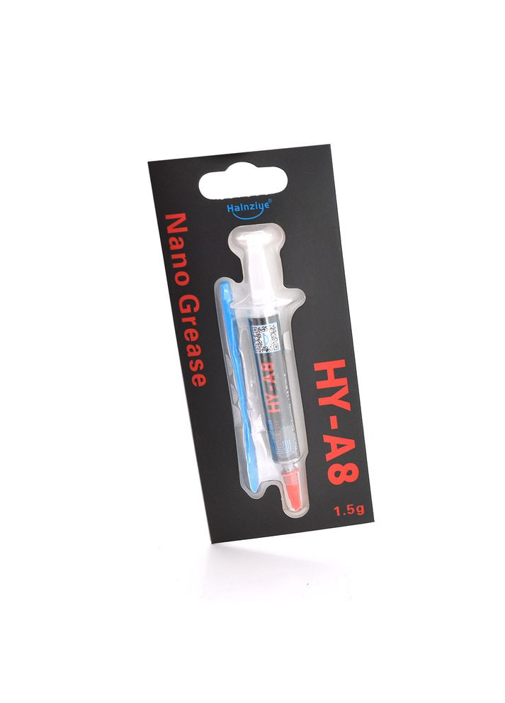 Профессиональная термопроводная паста HY-A8 1.5g, шприц, Grey, 5.8W/m-K, 90000 МПа. С, <0.201°C-in²/W, -30°≈280°, 73CPS, Blister Q40 Halnziye Electronics (370080504)