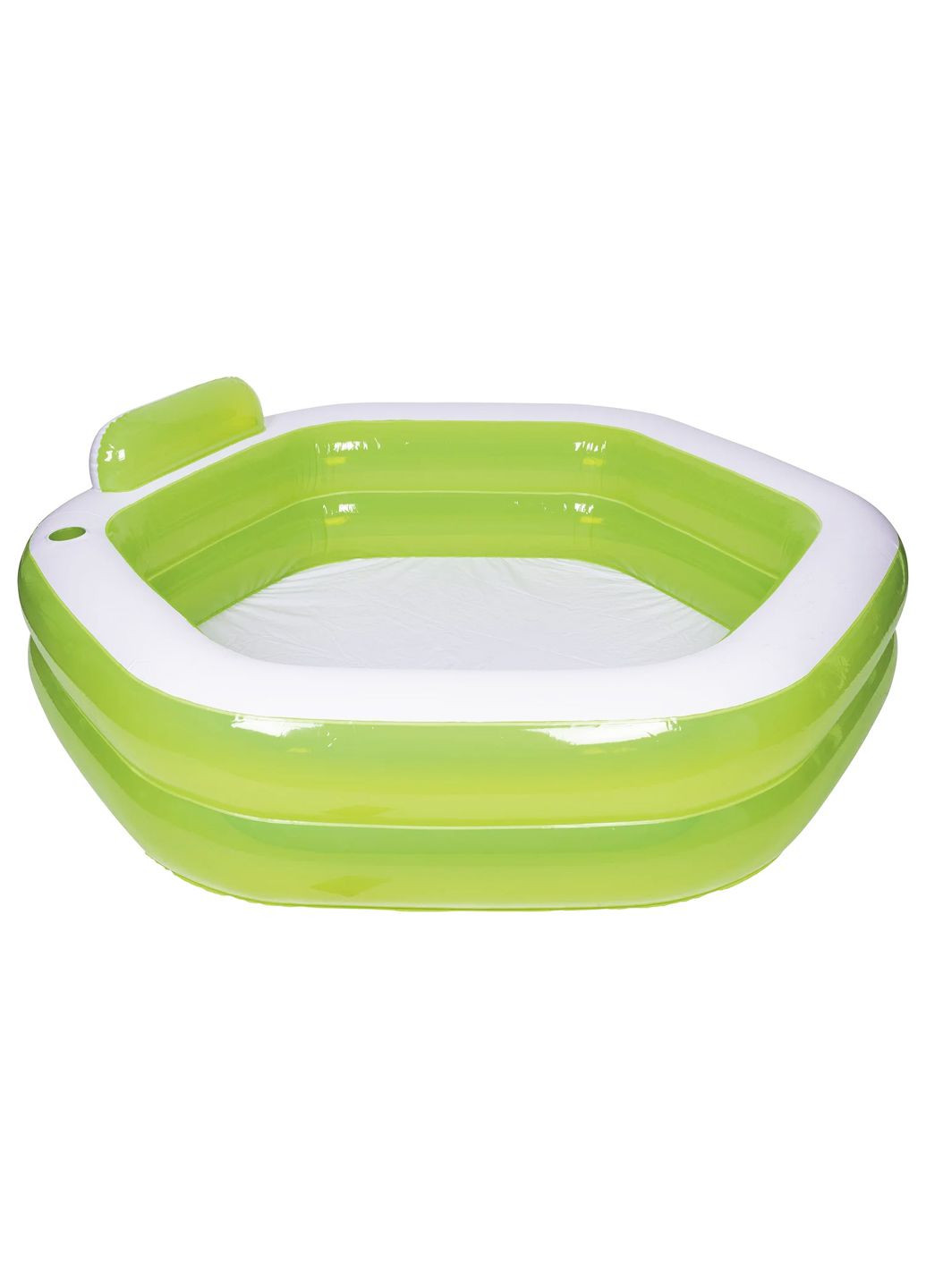 Надувний шестикутний басейн для дітей та дорослих 202 x 186 x 46/60 см зелений Crivit (315373206)