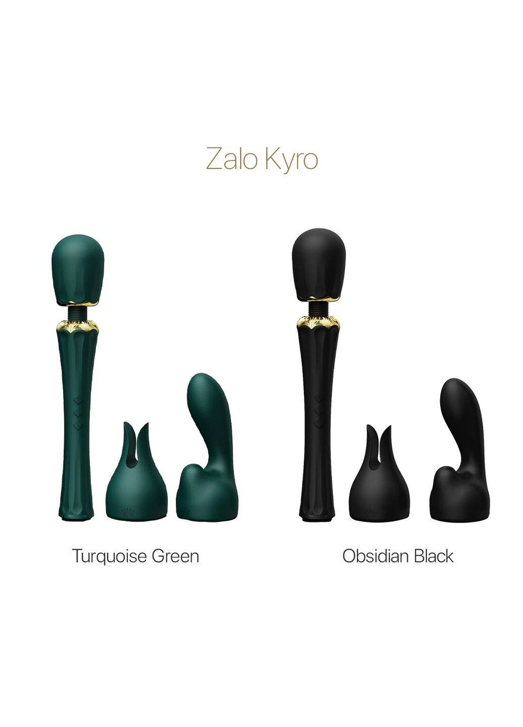 Вібромасажер з насадками Kyro Wand Turquoise Green потужний вібратор для точкової стимуляції Zalo (298348894)