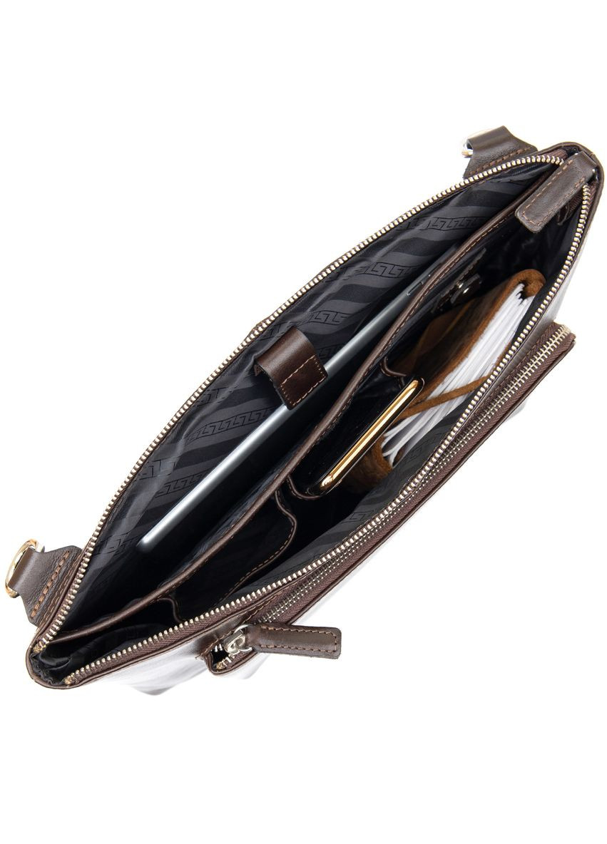 Шкіряна сумка для ноутбука з кишенями через коричневе плече (sku_11438) No Brand (328922724)